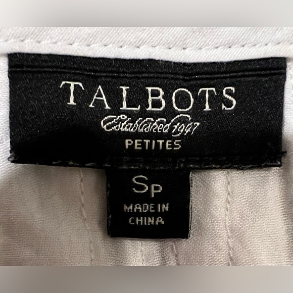 Talbots White Cotton 3/4 Sleeve Top Blouse Size Small Petite - Picture 5 of 6